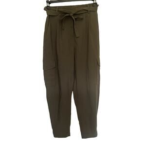 Crescent Utility Cargo Jogger Pants Womens Small Olive Gorpcore Clean Girl Belt